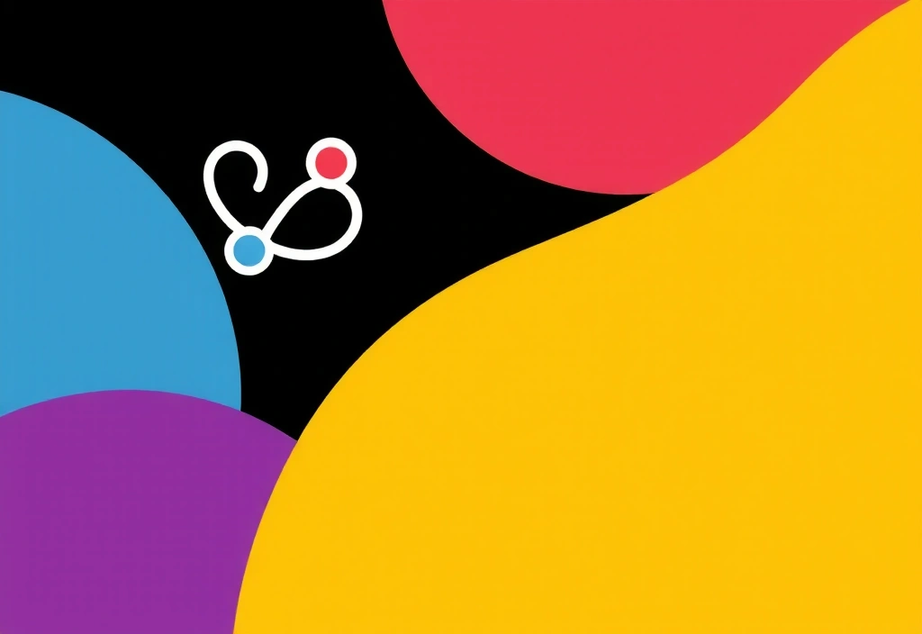Abstract graphic representing core values like collaboration, innovation, and quality with interconnected geometric shapes and gradients.
